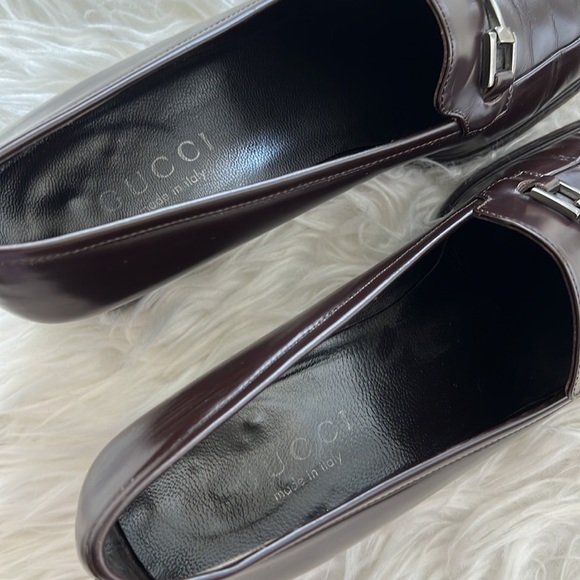 Gucci leather dark brown heels / shoes 7.5 - Picture 5 of 7